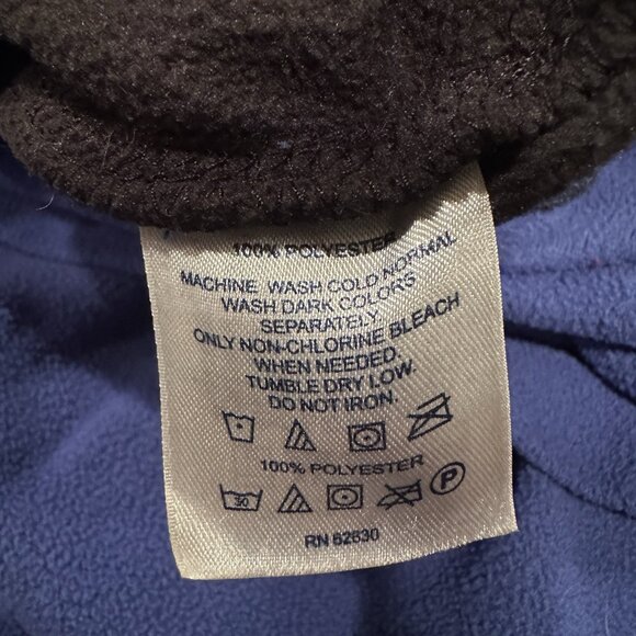 Lands End Mens 2XL Big Lightweight Blue Black Fleece 1/4 Zip Pullover Jacket - Picture 9 of 10